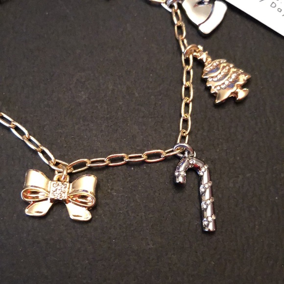 Alex + Ani Shiny Gold Tone Holiday Cheer Multi Charm Bracelet 7 Charms NWT - Picture 6 of 12